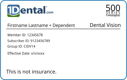 1Dental Membership Card with Dependent